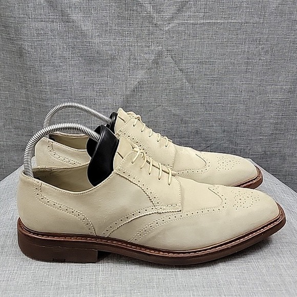 Heschung Wingtip Oxford Cream Suede leather Dress Shoe men\'s SZ 10.5 main image 11
